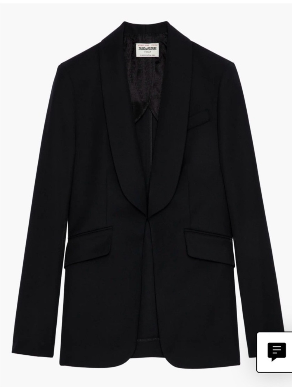 Zadig & Voltaire Black Shawl-Collar Blazer (Size 34)